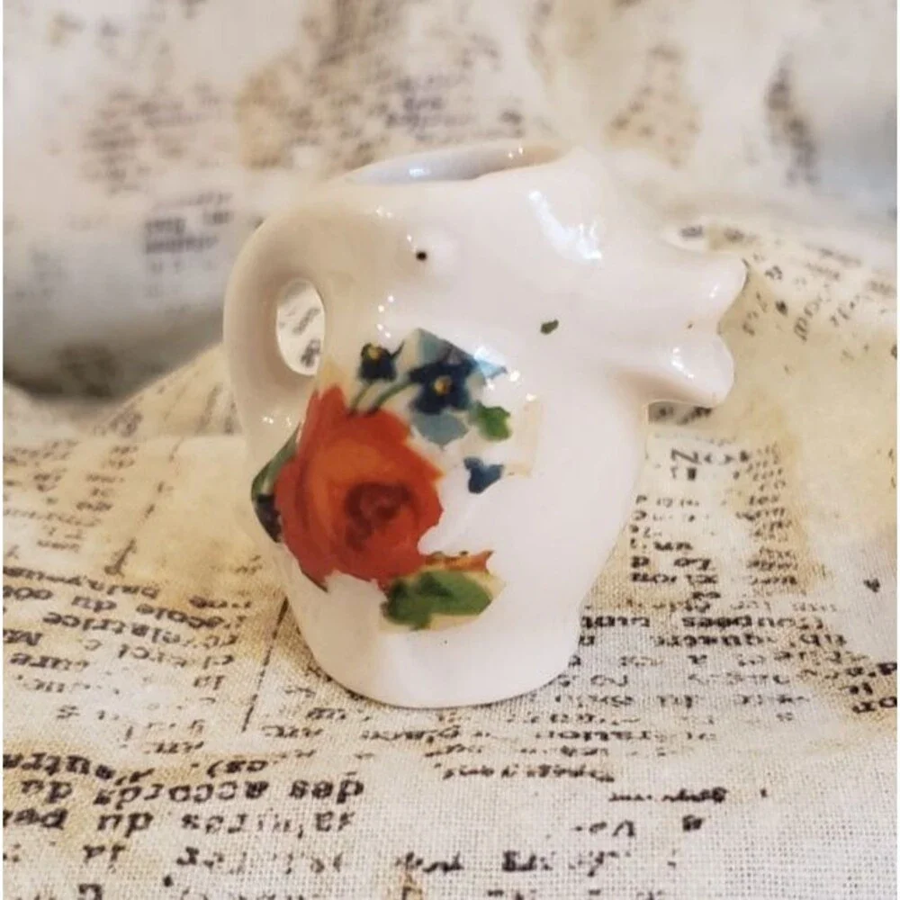Artsy, Boho, Quirky  - Vintage Miniature Bird/Duck Pitcher w/ Floral Pattern